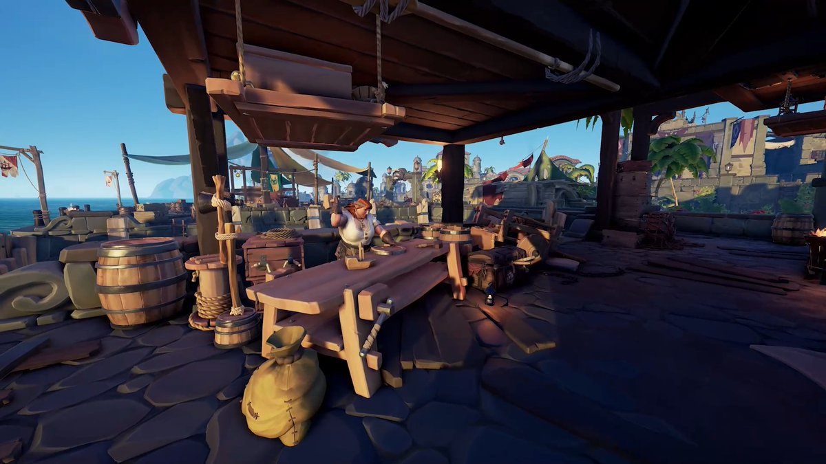 Say farewell to New Golden Sands Outpost and give a hearty welcome to Port Merrick! From the shipwright's new home to a fancy fountain and the unveiling of that not-so-mysterious statue, the Outpost's transformation is now complete. What's your favourite feature?