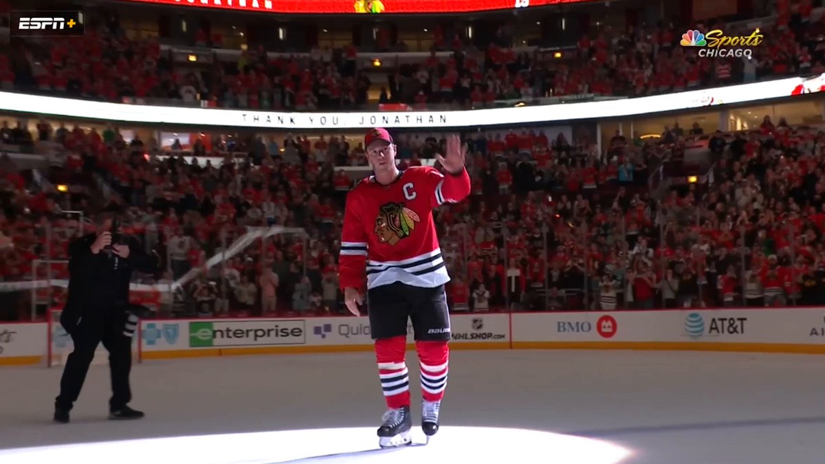 "I'm not worthy of this." -Jonathan Toews, after seeing his Blackhawks tribute 👏