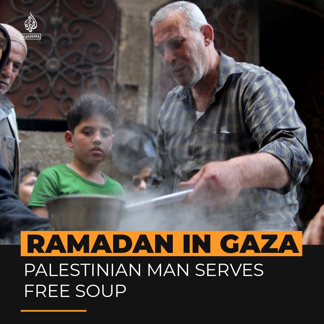 This Palestinian man spreads love and warmth in Gaza by serving free bowls of soup every Ramadan for the past 10 years 🥣👇