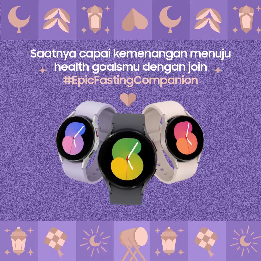 Saatnya lakukan tantangan minggu terakhir #EpicFastingCompanion challenge bersama #GalaxyWatch5 !🥳🥳 Capai health goals kamu dan join tantangan minggu ini untuk menangkan hadiah uang digital senilai 250K & Grand Prizes #EpicHealthCompanion the #GalaxyWatch5! 🔁&❤️ya!