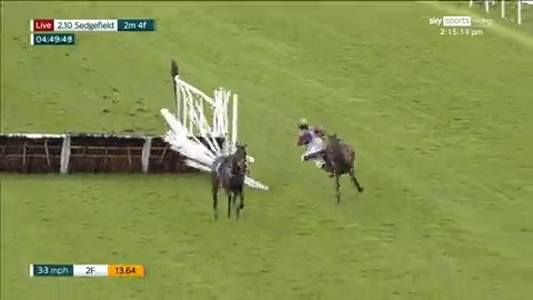 Carnage at SedgefieldRacecourse 😬 Thankfully all horses and jockeys are okay...