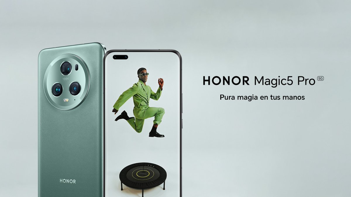 📱Nuevo #HONORMagic5Pro. Pura magia en tus manos 📸Sensor AI Motion. Captura de forma automática tu mejor instante 📸Cámara Falcon. Captura en milisegundos la fotografía perfecta en movimiento 🔋Carga reversible. Comparte tu energia 🛒Precómpralo ya en