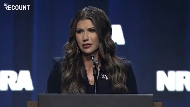 Gov. Kristi Noem (R-SD), addressing the NRA-ILA Leadership Forum, says her nearly 2-year-old granddaughter “already has a shotgun, and she already has a rifle.”