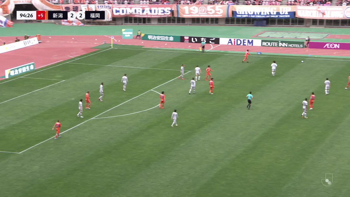 アディショナルタイムに２得点‼️ #伊藤涼太郎 がハットトリックで0-2から逆転勝利に導く🔥🔥🔥 🎦 ゴール動画 🏆 明治安田生命Ｊ１リーグ 第8節 🆚 新潟vs福岡 🔢 3-2 ⌚️ 90+5分 ⚽️ 伊藤 涼太郎（新潟) #Ｊリーグ #新潟福岡