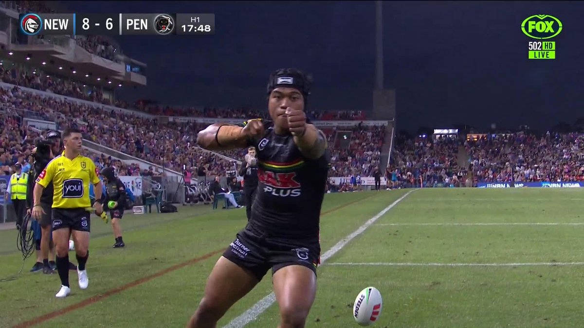 Bizz-rael Adesanya... 📺 Watch #NRLKnightsPanthers on ch.502 or stream on Kayo: ✍️ BLOG 🔢 MATCH CENTRE