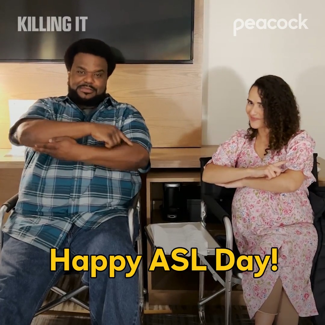 Hello! Here’s a free #ASLDAY lesson from Killing It’s @StellaNogueras and Craig Robinson 👏 #NationalASLDay