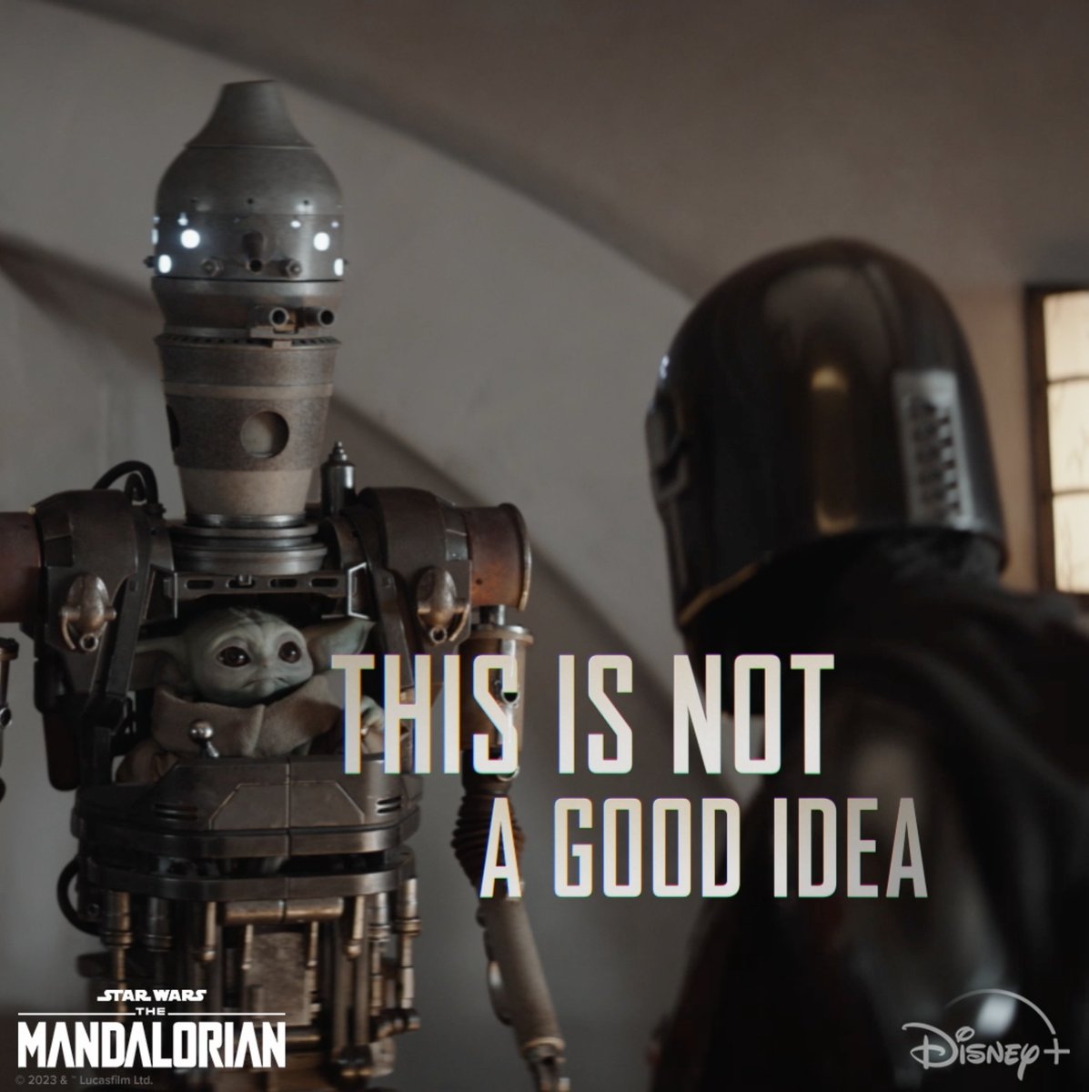 Yes. Yes. Yes. Don’t miss the new episode of #TheMandalorian now streaming on Disney+.