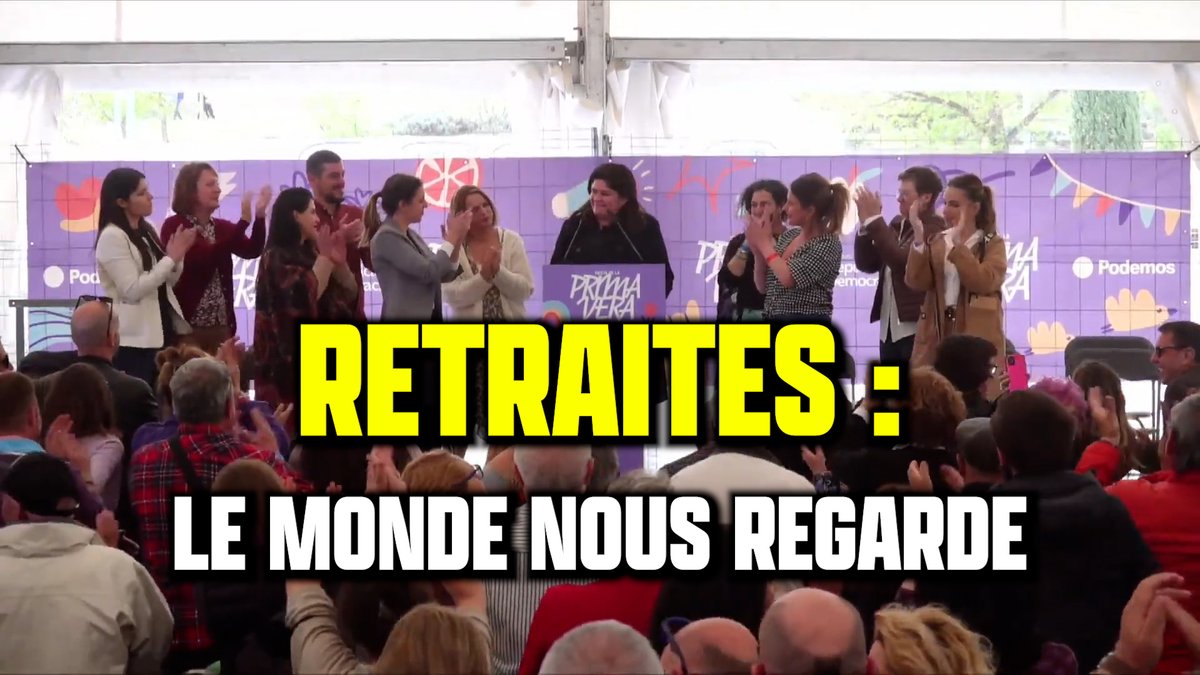 Retraites : les travailleurs du monde entier regardent la France ! Le monde a vu le 49.3, la Marseillaise dans l’hémicycle, les grèves et les manifestations massives. Depuis le meeting de Podemos à Saragosse où j'étais invitée, les Espagnols nous envoient leur soutien ! 🇪🇸👇