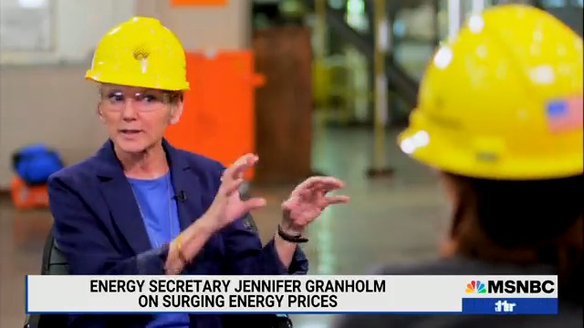 "We're watching those [energy] prices creep up, especially the price of gas. Is there a plan right now to address that?" Energy Secretary Jennifer Granholm: "The better choice is to move to electrify transportation"
