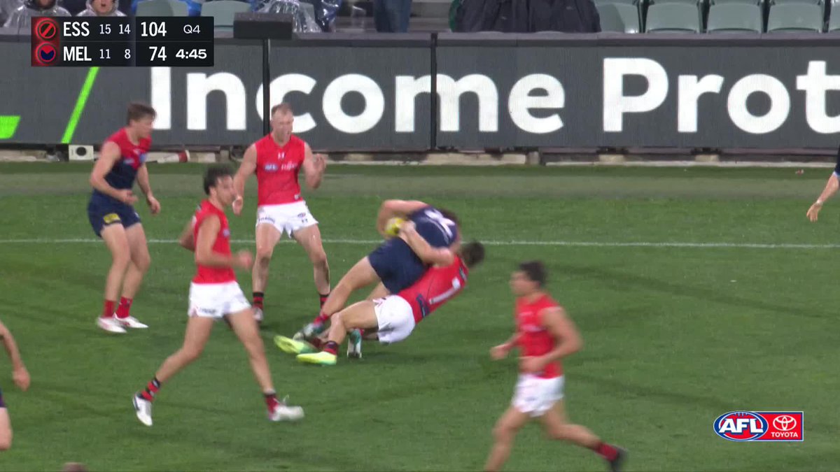 Zach Merrett has been offered a one-match suspension for this tackle on Tom Sparrow.