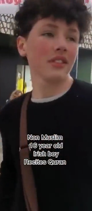 This non-Muslim 16 year old recited the Quran. He memorised some of the surahs thanks to some of his Muslim friends.