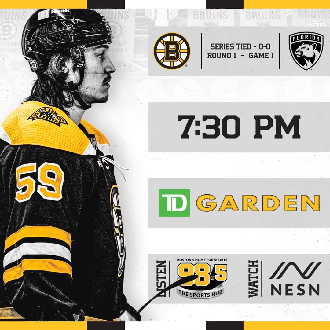 The quest commences. 📍 TD Garden ⏰ 7:30 p.m. ET 🆚 Florida Panthers 📺 NESN, @ESPN 📻 98.5 The Sports Hub 📰