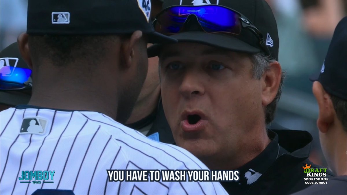 Umpire tells Domingo German to wash his hands, a breakdown