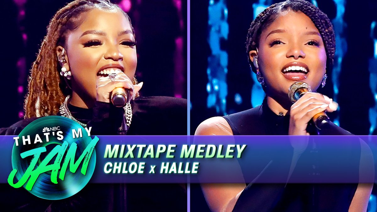 .@chloebailey & @hallebailey go mic-to-mic in a Mixtape Medley Showdown, performing breakup songs from @DestinysChild, TaylorSwift, @KellyClarkson, @OliviaRodrigo and more! #ThatsMyJam