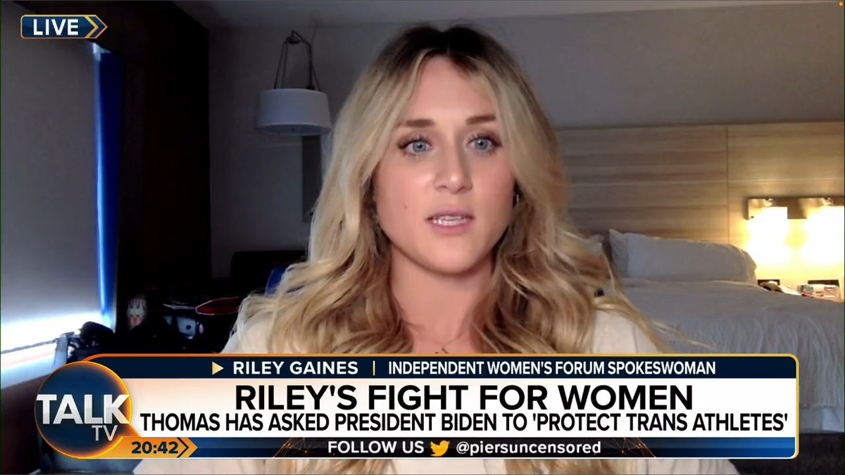 "Lia Thomas said 'it breaks my heart to see trans kids lose out on opportunities'... "Replace that with the word 'woman'. " Riley Gaines speaks out about her former swimming competitor's comments on trans inclusion in sports. Riley Gaines | Piers Morgan | Talk | #PMU