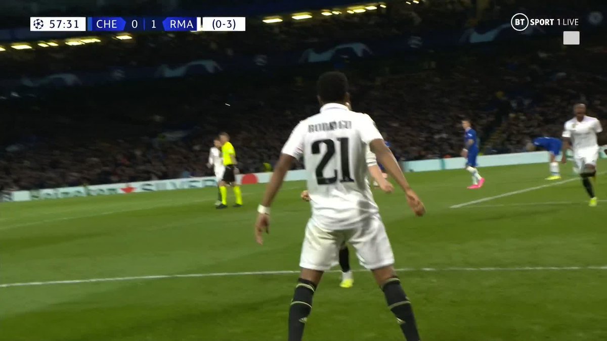 Rodrygo hits Chelsea with the sucker punch goal! 🥊 Real Madrid ride plenty of pressure from the home side and bury a chance of their own down the other end! 🔥 #UCL