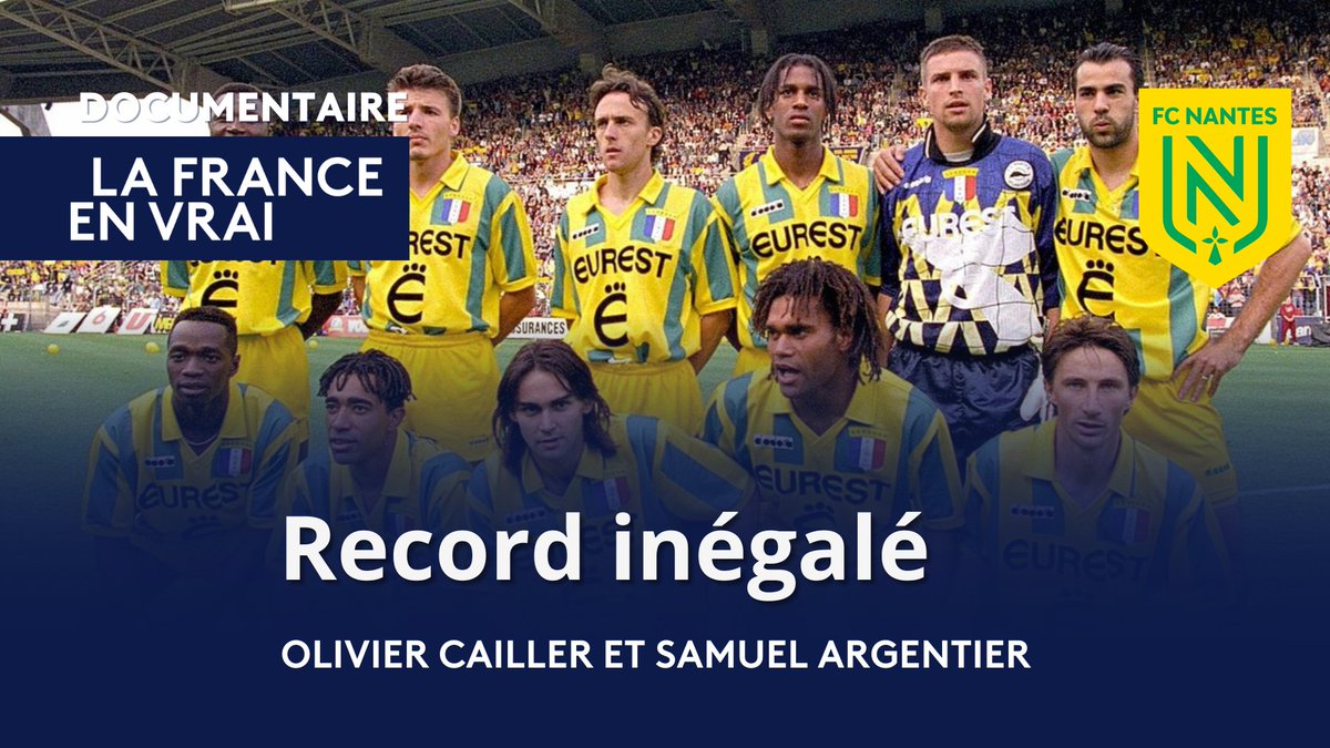 ⚽️🔰 #FCNantes Ne manquez pas ce 20/04 à 22h45 le #documentaire inédit d' Cailler sur le record inégalé de 32 matchs consécutifs sans défaite en 94/95 👍 #RecordInégalé Samuel Argentier @museecanaris Anthony Brulez Déjà dispo ici ►
