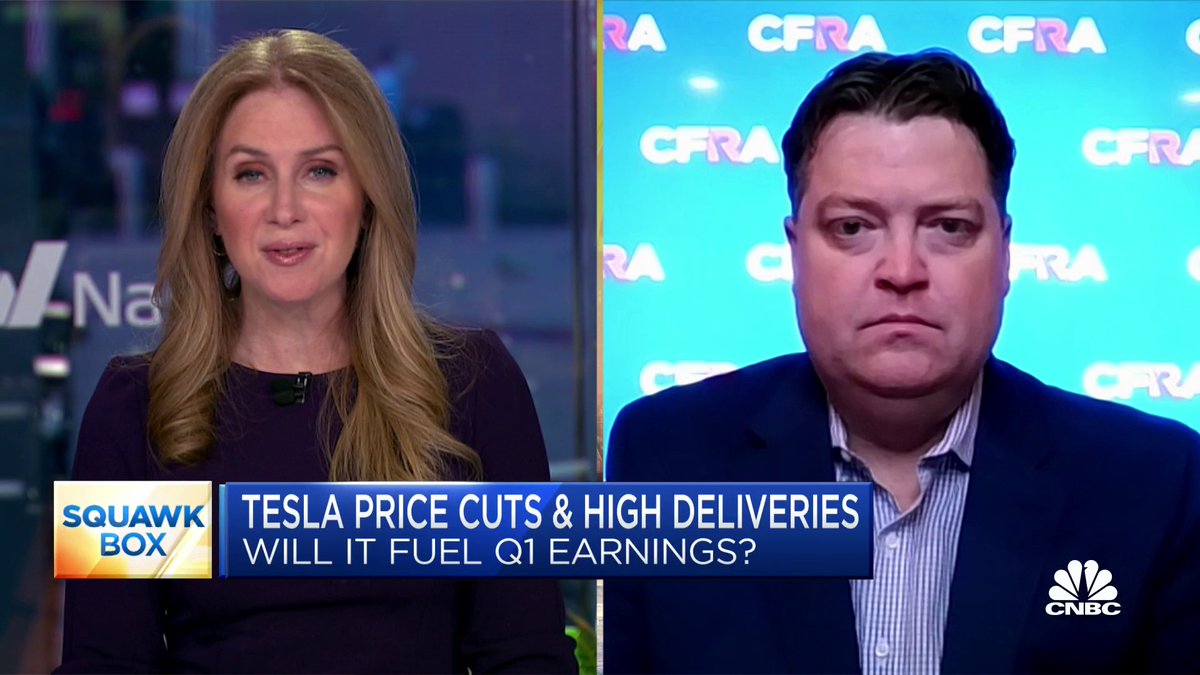 "The price cut announcements have given a lot of investors anxiety," says CFRA Research's Garrett Nelson. "But we think really the net impact of that is earnings growth from last year to this year is going to be sort of flatish."