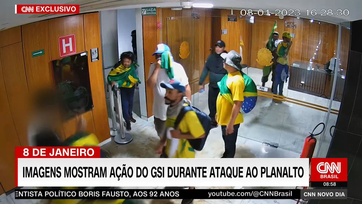 A CNN obteve com exclusividade imagens de câmeras de segurança que mostraram a ação do Gabinete de Segurança Institucional (GSI) durante o ataque aos Três Poderes no dia 8 de janeiro, em Brasília #CNNNovoDia