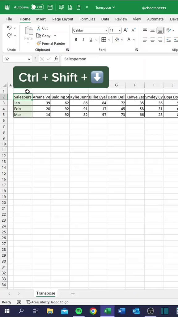 How to transpose data in Excel! 🗂️ Don’t forget to save this post! #excel #exceltips #exceltricks #spreadsheets #corporate #accounting #finance #workhacks #tutorials