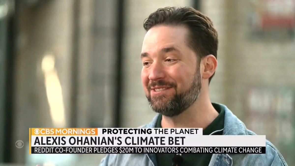 .Alexis Ohanian 🗽 says he wants to spend the rest of his life working to keep Earth habitable — and he’s getting started now, by giving 20 young climate and environmental entrepreneurs $100,000 grants: “The most inspiring folks are the individuals who are doing the work.”