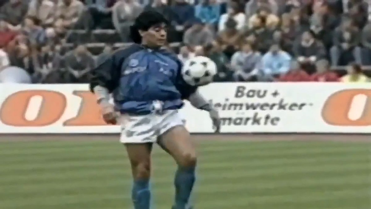 Live Is Life 🎶 Diego Maradona hit that iconic UEFA Cup semi-final warm-up on this day in 1989 ✨