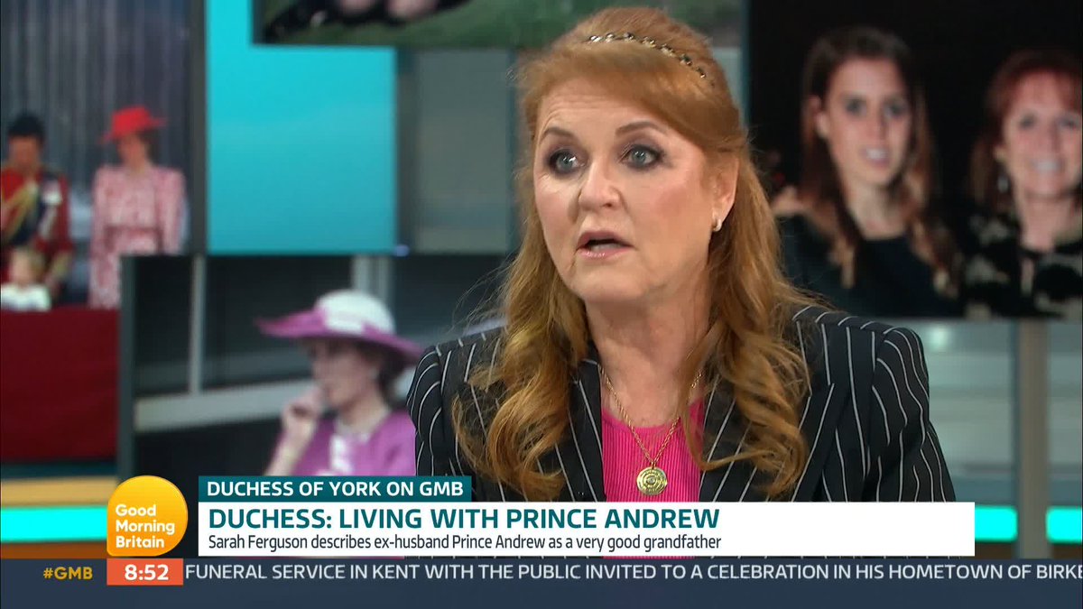 'The spotlight needs to come off him to let him get on with his life.' Sarah Ferguson says Prince Andrew is 'a very good grandfather' and a 'kind, good man'. #GMB