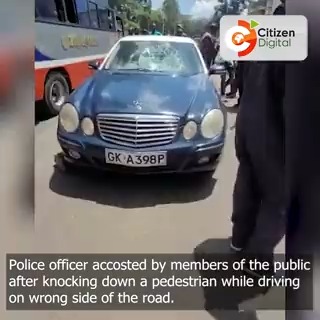 Police officer accosted by members of the public after knocking down a pedestrian while driving on wrong side of the road