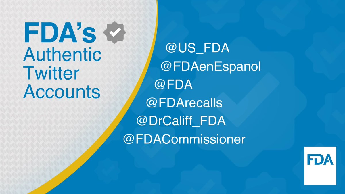 Don't know what's real and what's fake anymore? Well, here are all of our authentic Twitter accounts at the FDA.