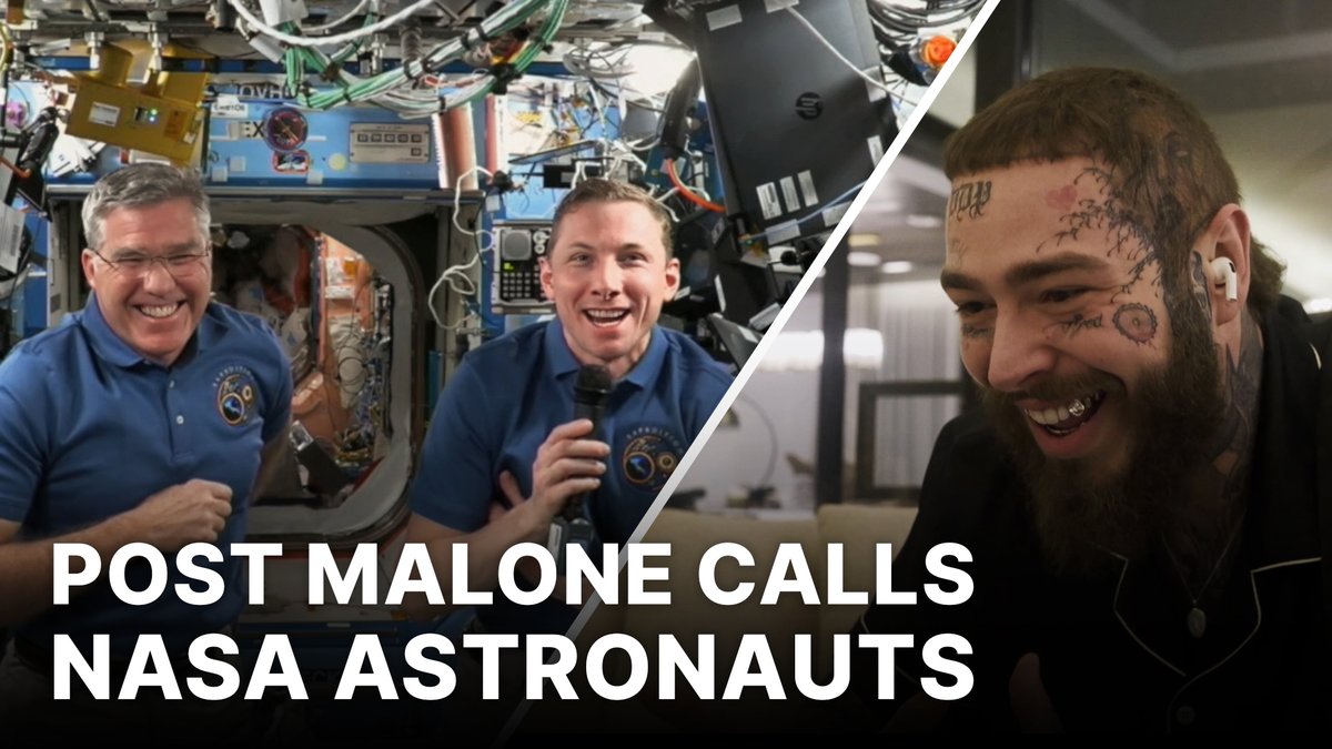 Houston, we have Posty As we approach #EarthDay, watch Post Malone get astronaut-struck as he chats with two crew members aboard the International Space Station, Stephen Bowen &amp; Woody Hoburg, about how their unique perspective changes the way they see our home planet.
