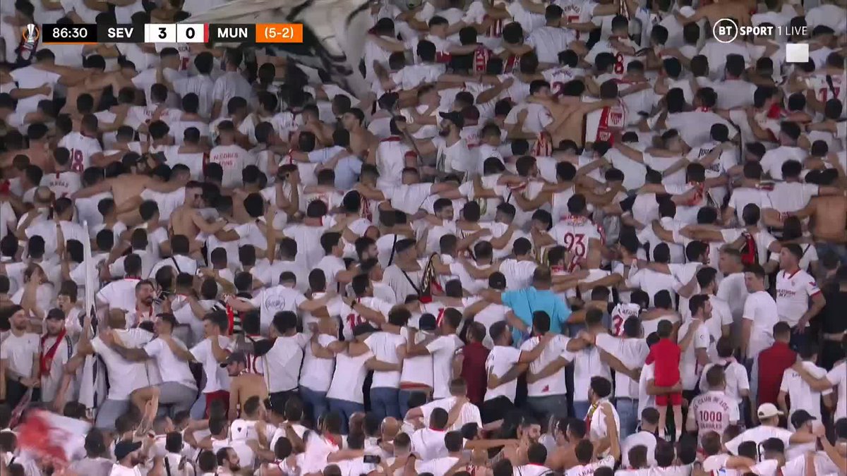 Sevilla fans are doing the Poznan... 🔥 What an atmosphere! 🏟️ #UEL