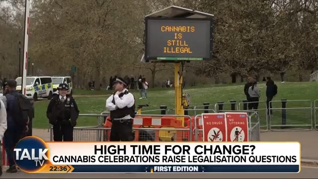 A new poll by Savanta has revealed 47% of Brits now support the legalisation of marijuana, with 75% saying the war on drugs is not working. TalkTV's Victoria Innes investigates the 'highlights' of 4/20 day in Hyde Park. Tom Newton Dunn | Victoria Innes