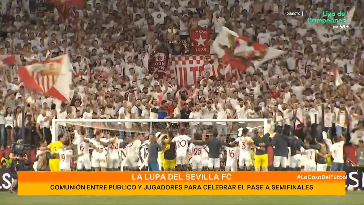 Con un estadio y una afición así era imposible no pasar. La impresionante noche del Estadio Ramón Sánchez-Pizjuán. #LaCasaDelFútbol #UEL