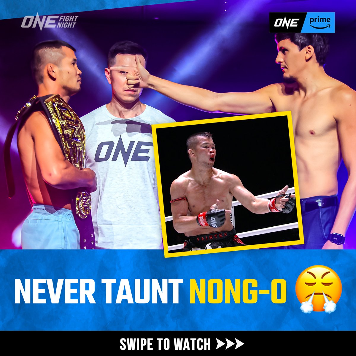 Don't tease the beast ๐ณ Does Jonathan Haggerty await the same fate when he challenges reigning bantamweight Muay Thai king Nong-O on April 21? #ONEFightNight9 | Friday at 8PM ET ๐บ๐ธ๐จ๐ฆ Included with Prime ๐ ๐ Live TV broadcast in 170+ countries
