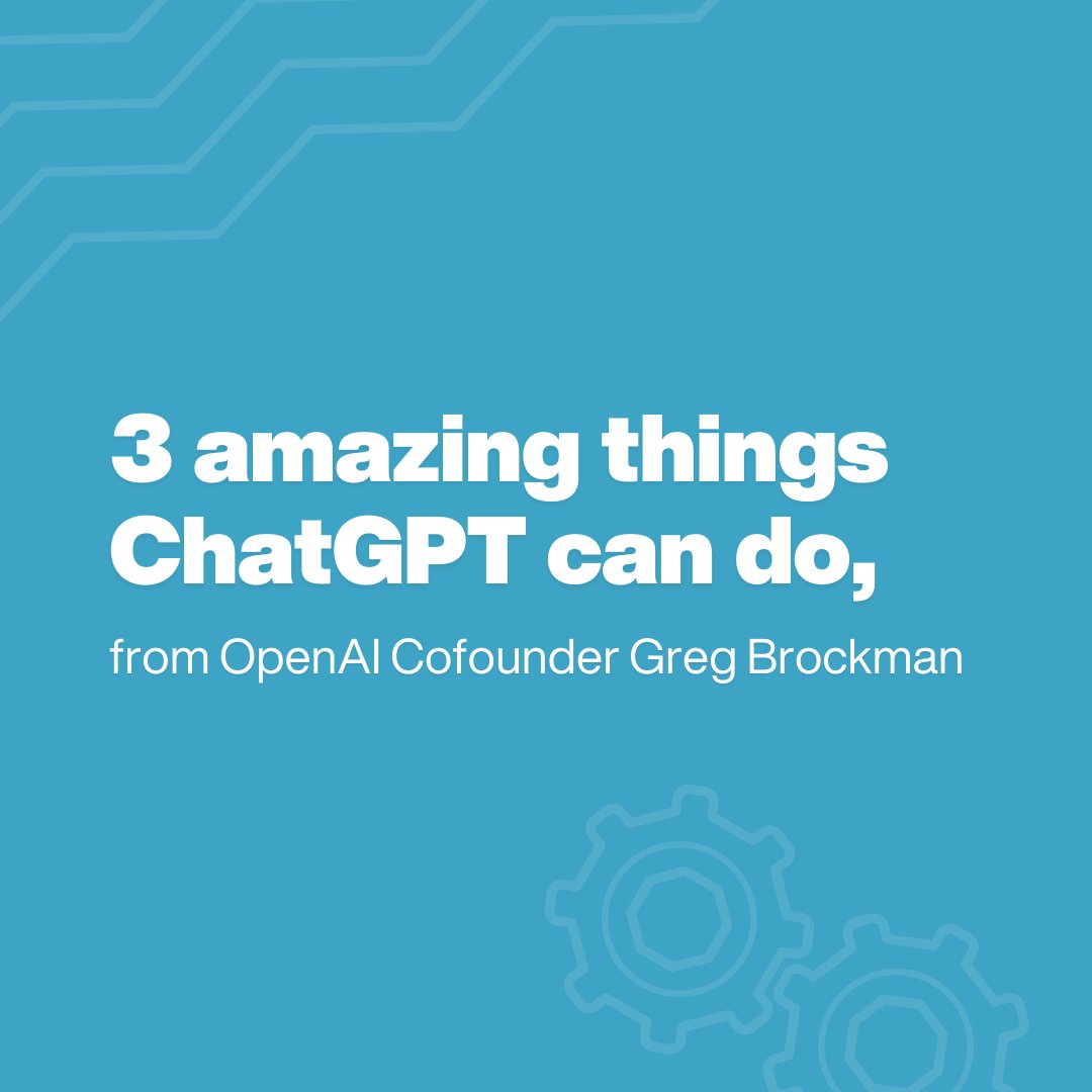 ChatGPT stunned the world — but as OpenAI cofounder Greg Brockman (Greg Brockman) revealed live on stage at #TED2023, it’s only the beginning! Watch the full talk + Q&A with @TEDChris on how ChatGPT came to be, plus Brockman's take on managing its risks: