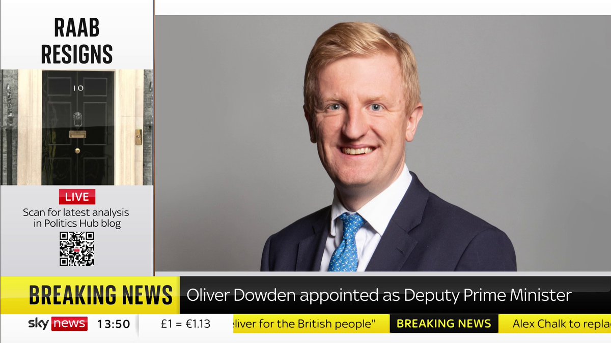 BREAKING: Oliver Dowden has been appointed Deputy Prime Minister 📺 Sky 501, Virgin 602, Freeview 233 and YouTube