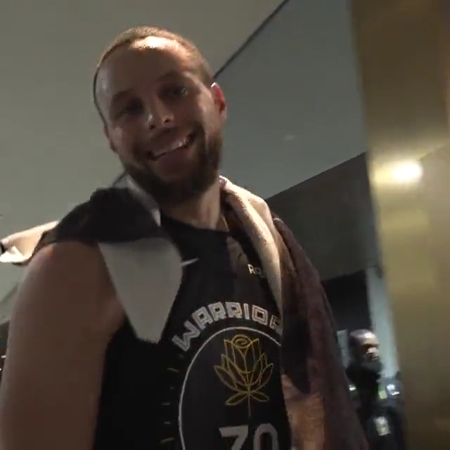 Steph &amp; Wiggs after G3 W 🗣️🗣️ Curry: 36 PTS Wiggins: 20 PTS Golden State Warriors can tie the series Sunday on ABC!