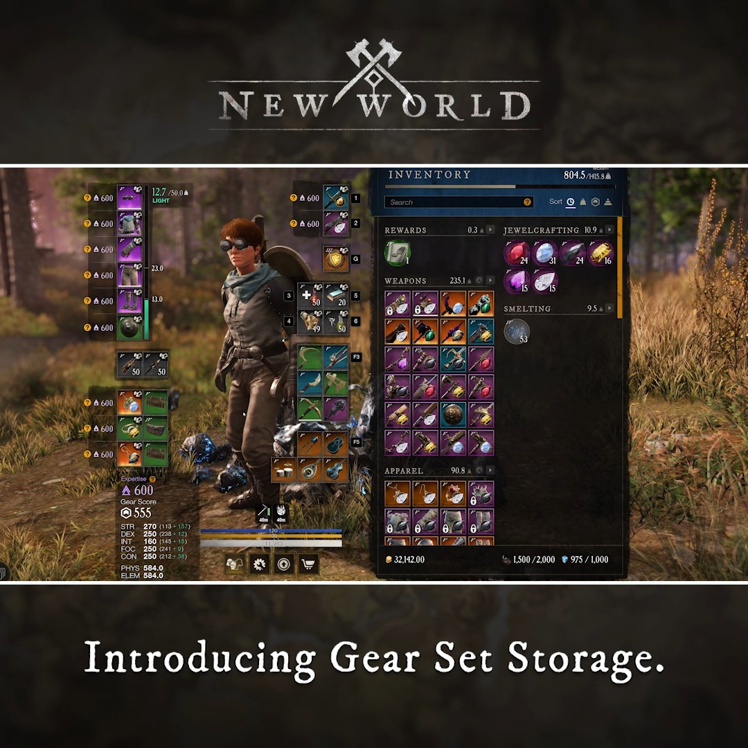 Take a look at how you can use Gear Set Storage as you trek through Aeternum!
