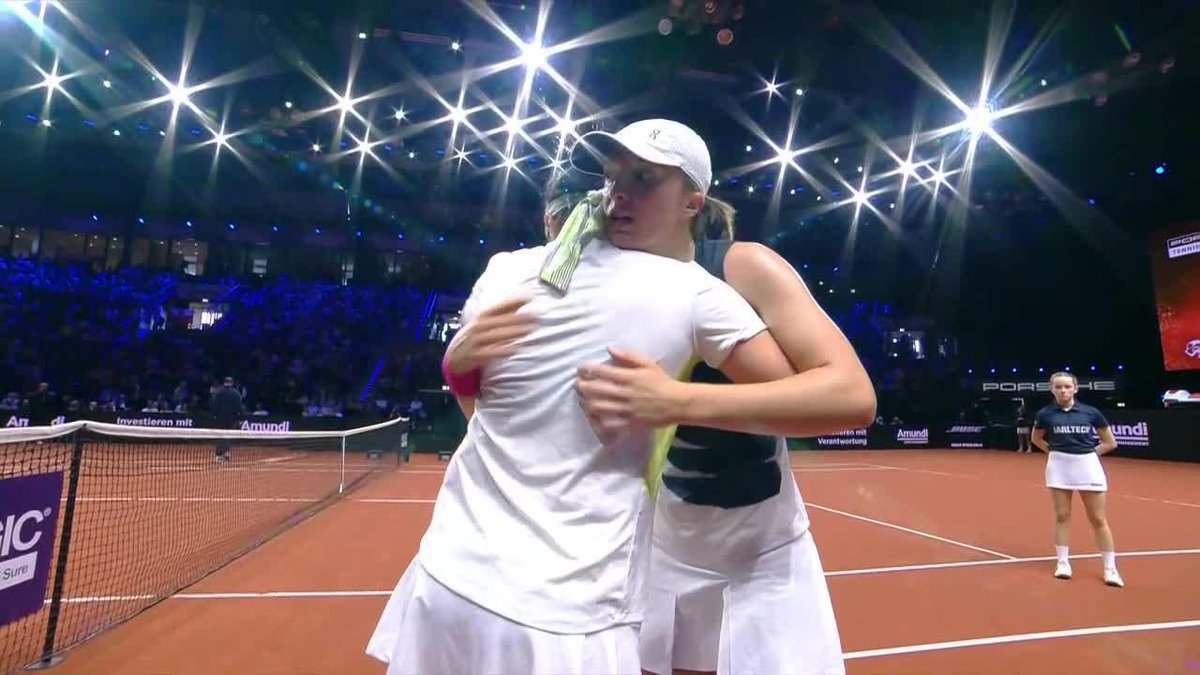 Iga Swiatek advances to the final after Ons Jabeur retires due to injury. Final score: 3-0. #PorscheTennis