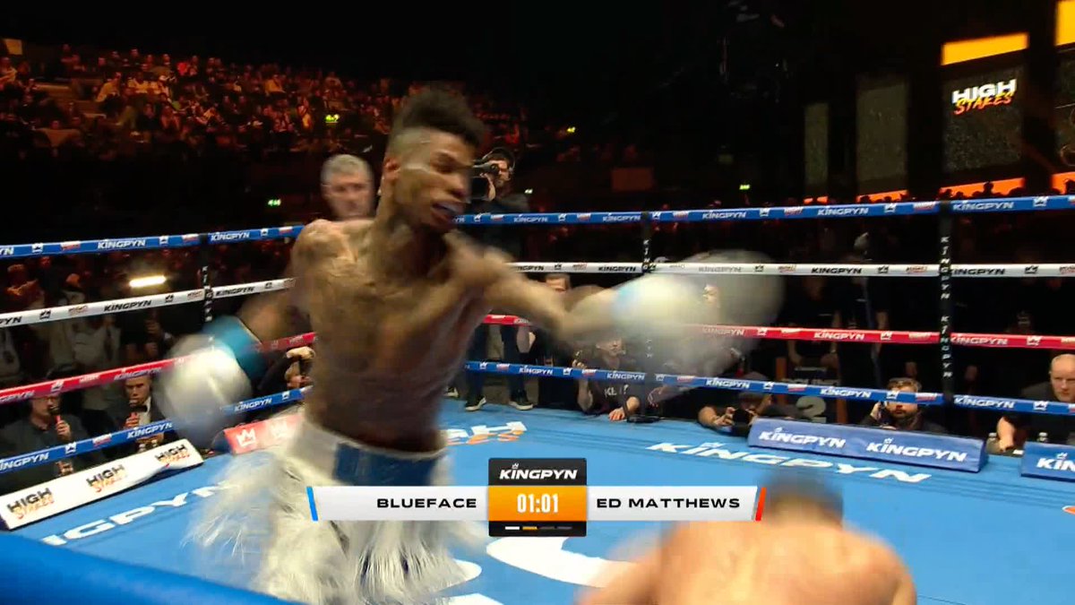 NICE SHOT! blueface drops Ed Matthews in the second! 👀 #KingpynQF | TONIGHT, LIVE ON PPV FROM 7PM | OVO Arena Wembley | Buy NOW!