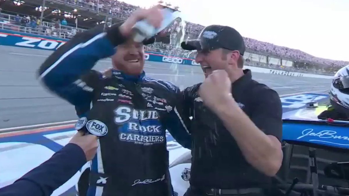 "These guys have made racing fun again for me ... We're gonna drink A LOT of beer tonight."- Jeb Burton (And a bonus Jordan Anderson cameo)