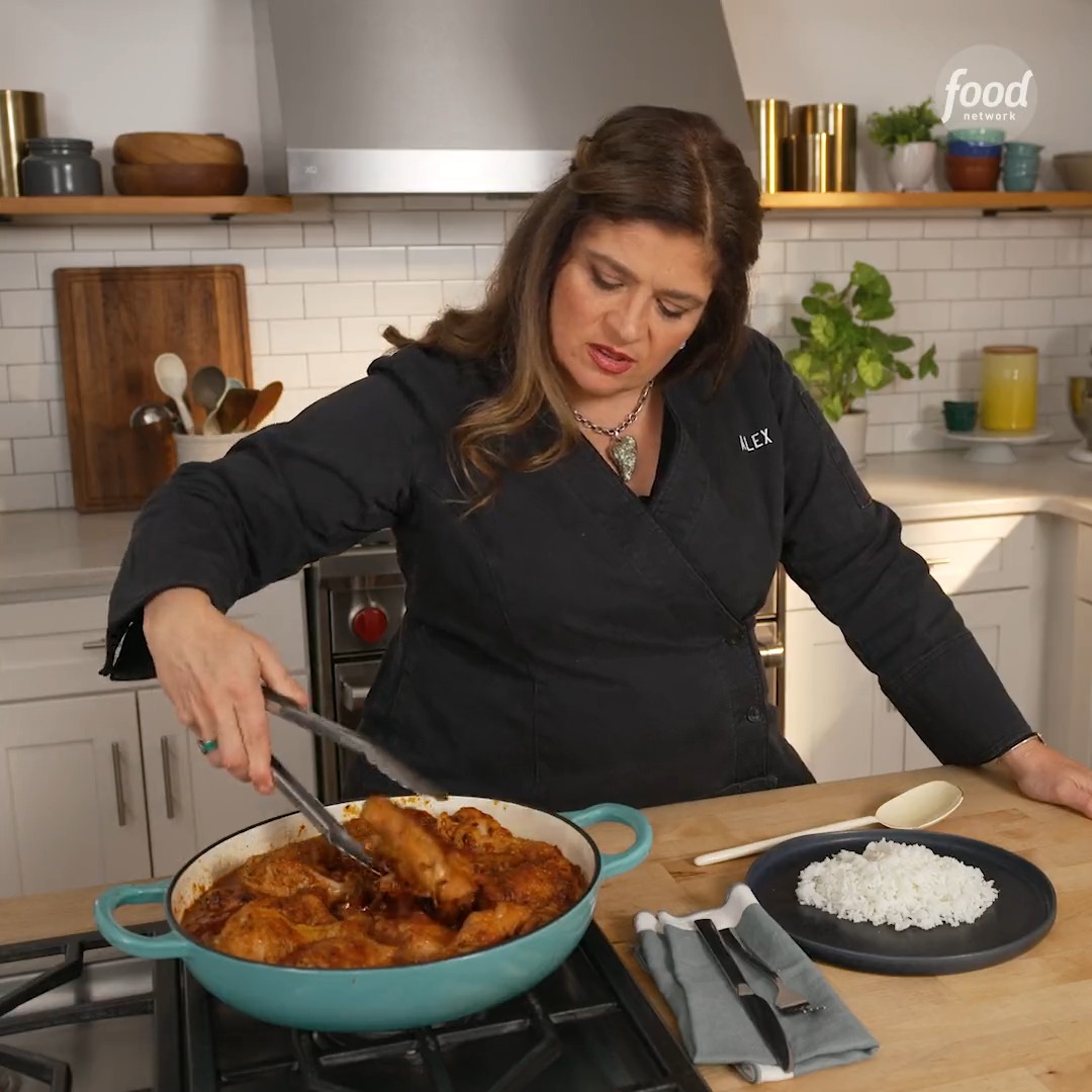 Whip up a simple, crowd-pleasing dinner with alex guarnaschelli's braised chicken finished in a rich tomato sauce! 😋 #AlexVsAmerica is all-new Sunday at 8|7c. Save the recipe: