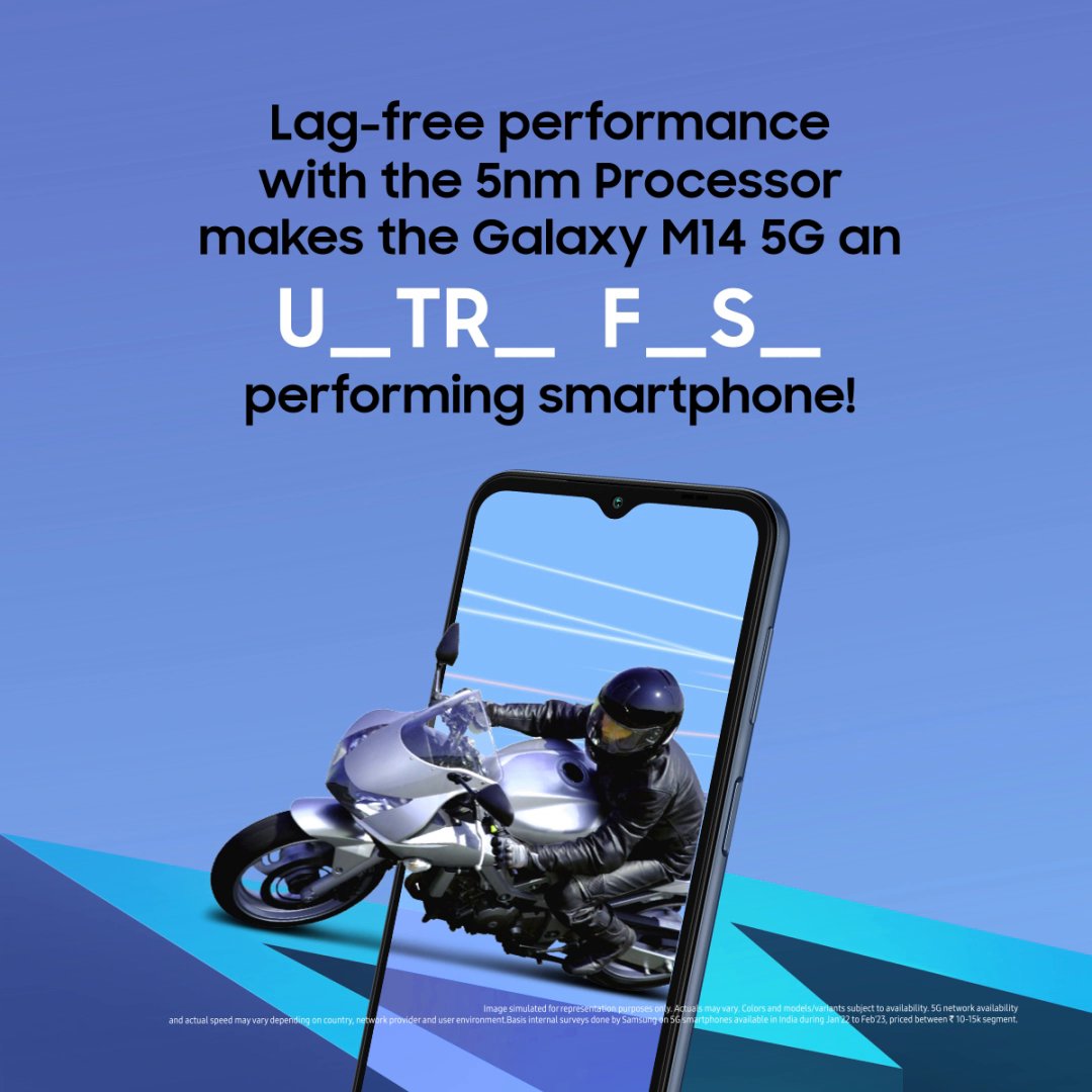 A word synonymous with the #GalaxyM14 5G’s 5nm Processor. Complete the sentence by cracking the right answer. 14 lucky winners will stand a chance to win* the Monster every day! Comment now! *T&C apply. Detailed T&C: #Monster5G #Samsung