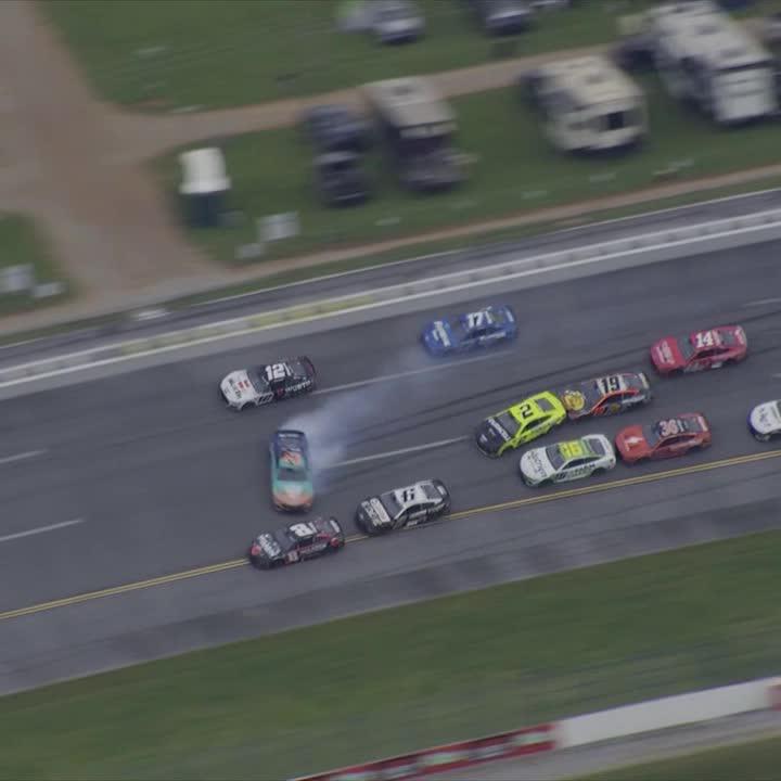 CONTACT AT THE FRONT! Kyle Busch gets to the lead and wins at Talladega Superspeedway!