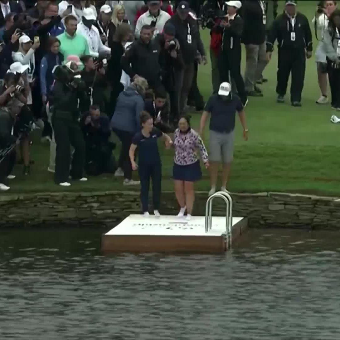 Lilia takes the leap! 💦 The 2x Tour winner is now a major champion 🏆