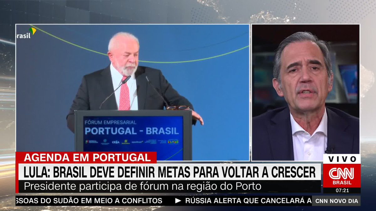 O comentarista da CNN Marco Antonio Villa analisou o discurso do presidente Luiz Inácio Lula da Silva (PT) em Portugal e disse que, em um pouco mais de 100 dias de governo, o Brasil "voltou a ter presença internacional", citando, inclusive, as outras viagens de Lula #CNNNovoDia