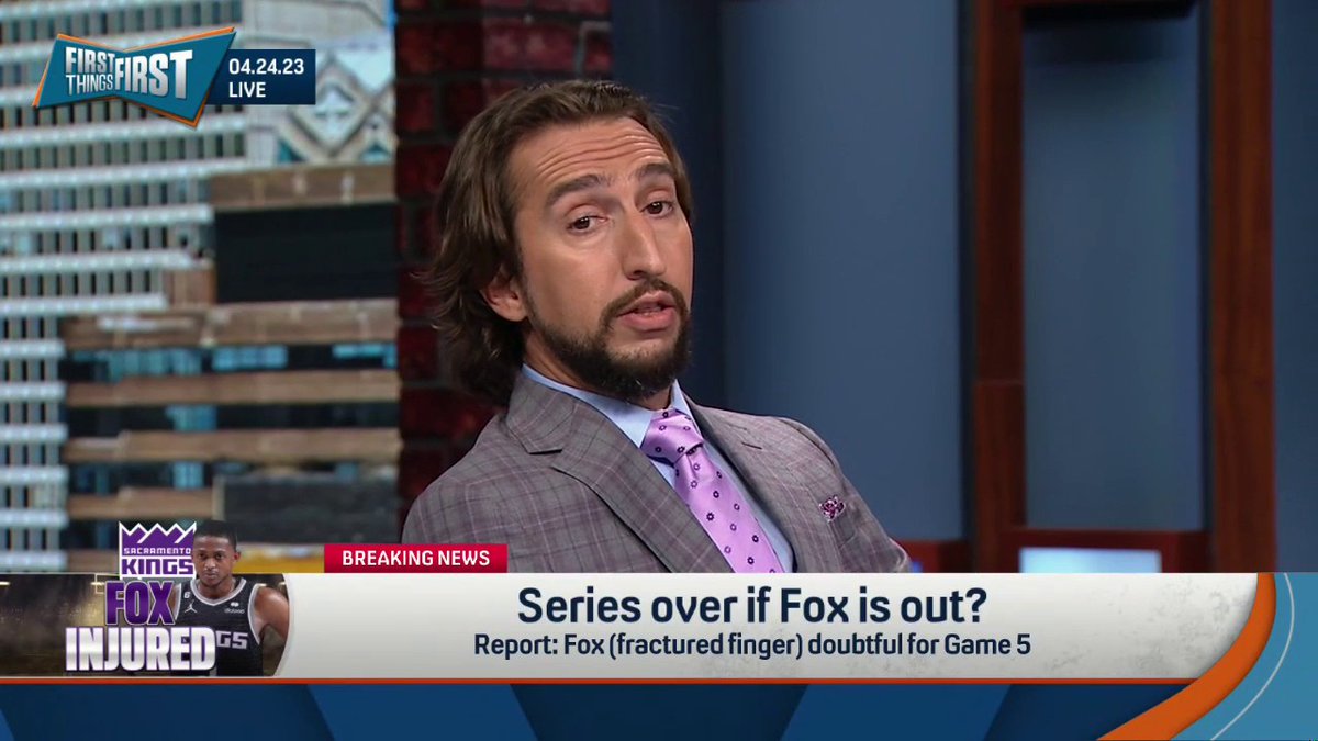 .nick wright reacts to De'Aaron Fox's injury:
