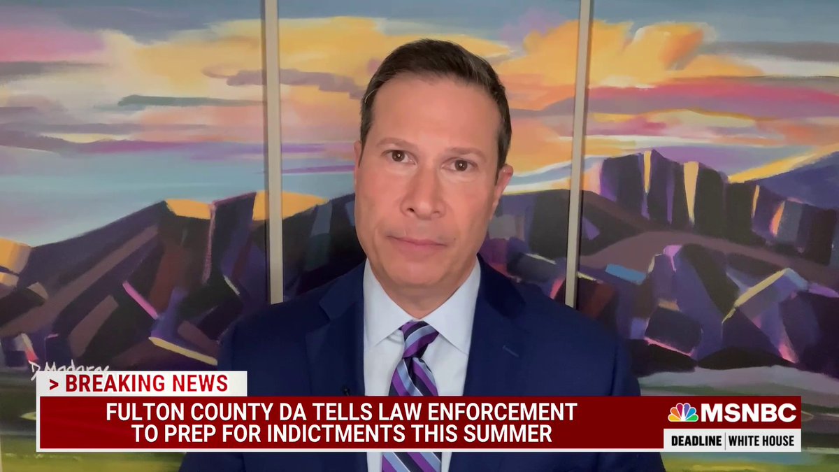 "[Fani Willis] is very publicly saying "don't tell me that I didn't tell you," because she wants the world to know that I'm concerned about security and you guys (law enforcement) need to get ready... " @FrankFigliuzzi1 w/ Nicolle Wallace