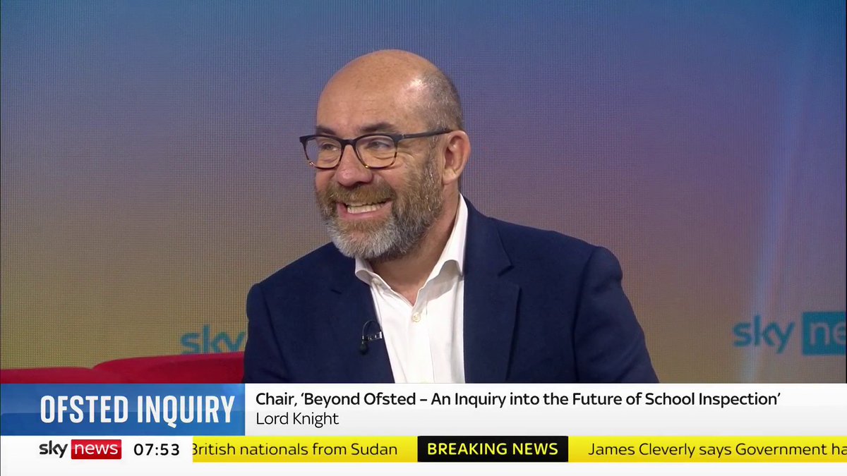 'It's skewing the system' Lord Knight says teachers should be focused on "what's best for the kids coming through the doors", instead of fixating on Ofsted ratings. 📺 Sky 501, Virgin 602, Freeview 233 and YouTube