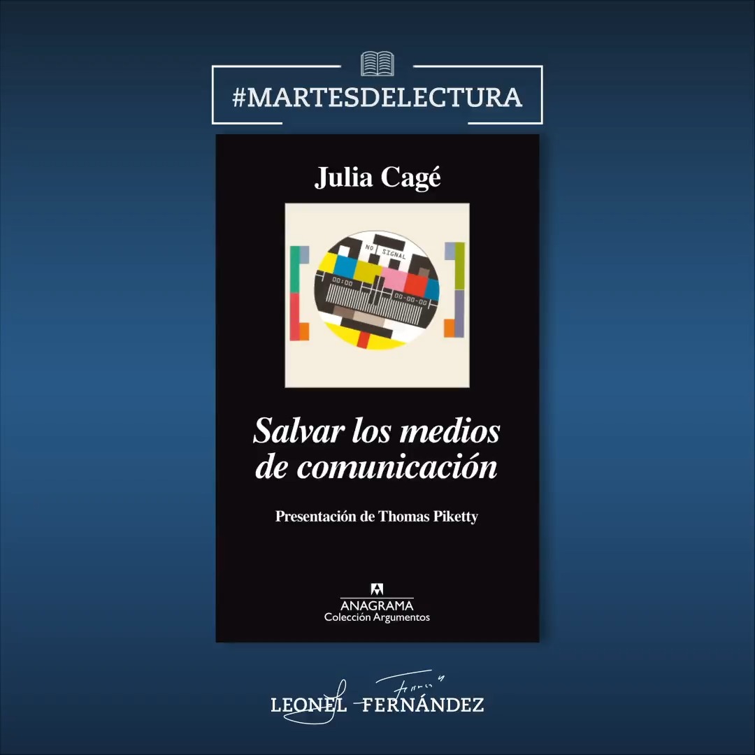 Este #MartesDeLectura, sugiero un texto de Julia Cagé, una profesora de ciencias políticas francesa, que luego de hacer un diagnóstico de la realidad de los medios a nivel mundial, sostiene que en la actualidad viven una grave crisis. ¡Para transformar al mundo, hay que leer!
